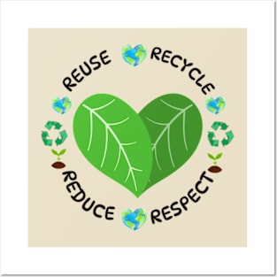 REUSE RECYCLE • REDUCE • RESPECT earth day 2024 gift april 2 Posters and Art